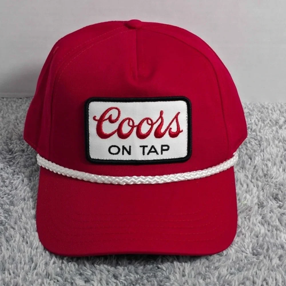 American Needle Coors On Tap Rope Snapback Adjustable Cap Hat Beer Red White NWT